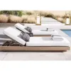 Outdoor Rattan Lounge Chair Balcony Pool Bed Portable Metal Recliner Aluminum Patio lounge