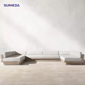 Innovation Design Water Proof Natural Teak Wood Outdoor Sofa Set Patio Sofa for Summer Pool Area Balcony