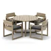 Leisure Balcony Modern Stackable Durable Aluminum Alloy Outdoor Dining Table Chair Set Quick-Dry Cushions Waterproof Small