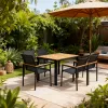 Leisure Balcony Use Outdoor Dining Table Chair Set Waterproof Sunproof for Small Garden Courtyard