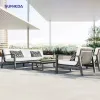 Lightweight Aluminum Outdoor Sofa Low-Maintenance Garden Furniture with Removable Cushions