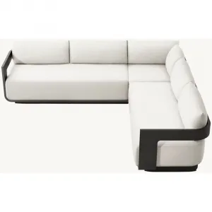 Luxury Modern 5-Piece Outdoor Aluminum Fabric Waterproof Rattan Sofa Set for Hotels and Courtyards