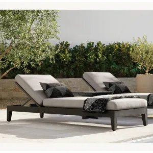 Luxury Traditional Aluminum Outdoor Pool Beach Chaise Lounge Chair with Sling Design
