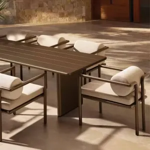 Modern Design Eco-Friendly Waterproof Outdoor Aluminum Alloy Sofa Set for Courtyard Garden Rust Proof Durable Outdoor Furniture