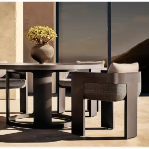 Modern Design Garden Dining Table and Chair Set Restaurant Patio Furniture Luxury Waterproof Aluminum Outdoor Dining Set