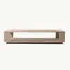 Modern Design Luxury Contemporary Vigo Collection Outdoor Furniture Solid Teak Durable Rust Proof Eco-Friendly Waterproof Coffee