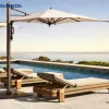 Modern Durable Outdoor Adjustable Chaise Lounge Set with Teak Hand Braided Rope Back Premium for Courtyard Hotel VillaPool Use
