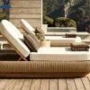 Modern European Style Teak Adjustable Daybed Sun Chaise Lounge Beach Swimming Pool Villa Resort Garden Outdoor Furniture Set