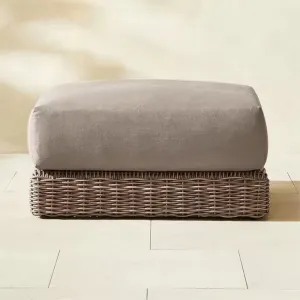 Modern Living Room Footstool Patio Furniture Waterproof Aluminum Frame Rattan Woven Outdoor Stools Ottomans
