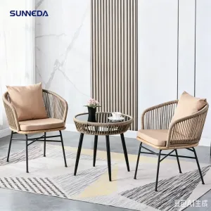 Modern Rattan Outdoor Table Set with Customizable ColorsMaterials for Garden Patio Bedroom Villa Courtyard and Hotel use