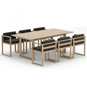 Modern Round Aluminum Alloy Teak Wood Dining Table and Chairs Set Waterproof Stackable Outdoor Furniture for Hotels Villas