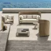 Modern Single Rope Woven Outdoor Sofa Chair with Contemporary Design for Leisure Use in Patio Garden