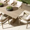 Modern Teak Outdoor Dining Table and Chair Set Waterproof Durable Stackable for Hotels Restaurants