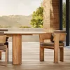 Modern Teak Wood Outdoor Dining Set with Durable Stackable Chairs and Sofa Table for Backyard Courtyard Use