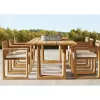 Modern Teak Wood Outdoor Dining Table and Chair Set Waterproof Durable Stackable for Hotels Restaurants