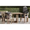 Modern round Wood Dining Table and Chairs Set for Outdoor Durable Furniture for Hotels and Villas