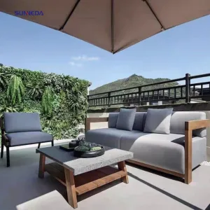 New Arrival Outdoor Design Waterproof and Anti Corrosion Teak Wood sofa set anti-corrosion teak sofa
