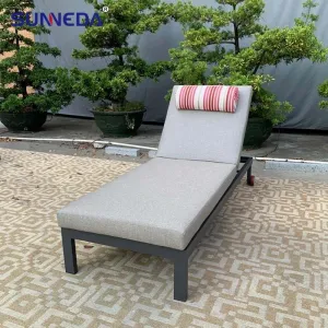 Outdoor Aluminium Lounge Luxury Swimming Pool Beach Bed Chair Sling Chaise Loungers Garden Pool Furniture