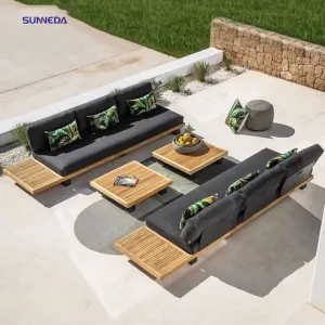 Outdoor Design Waterproof and Anti Corrosion Teak Wood sofa set anti-corrosion teak sofa