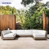 Outdoor Sofa Courtyard Customization Waterproof Sunscreen Outdoor Garden Outdoor Furniture Leisure Outdoor Teak Sofa Combination