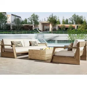 Outdoor SofaCourtyard Rainproof and Sunscreen Garden Outdoor Furniture Outdoor Balcony Teak Sofa