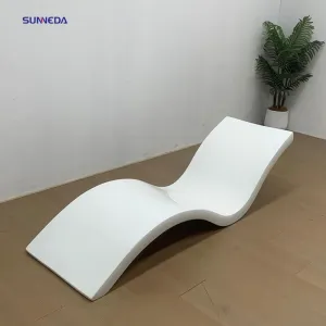 Outdoor fiberglass with seat cushion Lounge Chair Balcony Pool Bed Portable Metal Recliner fiberglass Patio lounge