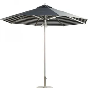 Pink Yellow Blue Striped Parasols Umbrellas Outdoor Luxury Aluminium Market Style Beach Umbrella With Fringe Outdoor for Shop