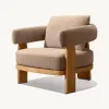 Quick-Dry Sponge Modern Courtyard Garden Outdoor Furniture Teak Wood Fabric Eco-Friendly Waterproof Rust-Proof Durable Sofa Set