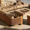 Rainproof Sunproof Villa Balcony Garden Outdoor Sofa Waterproof Anti-Corrosion Teak Wood Modern Design Eco-Friendly Table Chair