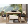 Restaurant Modern Teak Wood Armchair With Fabric Cushion Teak Wood Dining Chair Set