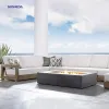 Stylish Outdoor 4-Seater Teak Sofa with Striped Design Premium a Grade Teak Weather Resistant for Patio Seating