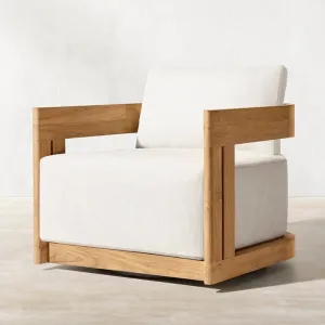 Sunneda Modern Outdoor Garden Teak Wood Fabric Sofa Set Waterproof Quick-Dry Cushions-Durable Rust Proof Eco-Friendly Patio