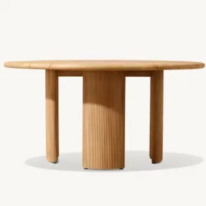 Teak Wood Dining Table and Chairs Set Waterproof Stackable Outdoor Furniture for Hotels Villas