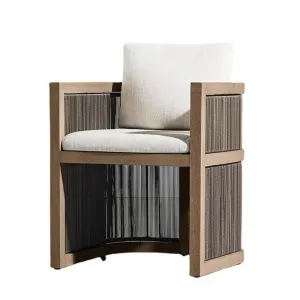 Teak Wood Fabric Eco-Friendly Waterproof Rust-Proof Durable Sofa Quick-Dry Modern Sponge Courtyard Garden Outdoor Furniture