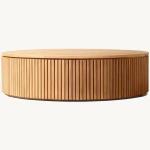 Waterproof Luxury Contemporary Eco-Friendly Durable Vigo Collection Outdoor Furniture Solid Teak Coffee Table
