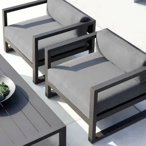 Waterproof Quick-Dry Cushions Modern Outdoor Aluminum Alloy Sofa Set Rust Proof Washable Durable Eco-Friendly Courtyard Garden