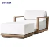 anti-corrosion wood Creative Backyard Relaxation villa furniture combination garden outdoor waterproof teak sofa