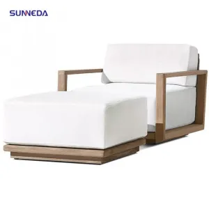 anti-corrosion wood Creative Backyard Relaxation villa furniture combination garden outdoor waterproof teak sofa