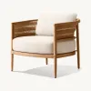 combination Nordic custom outdoor sofa villa courtyard teak rattan woven sofa high-end balcony garden furniture