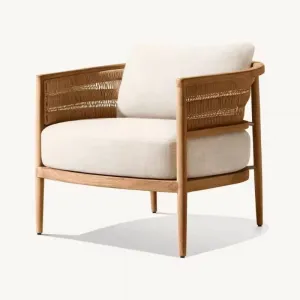 combination Nordic custom outdoor sofa villa courtyard teak rattan woven sofa high-end balcony garden furniture