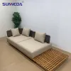high-end balcony Nordic custom sofa villa courtyard teak rattan woven sofa combination outdoor garden furniture