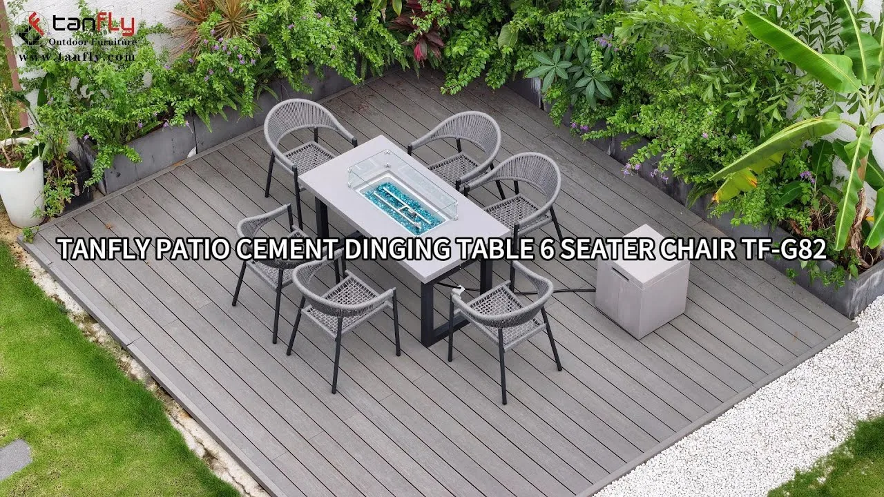 Tanfly Patio Cement Dinging Tafel 6-zits stoel TF-G82