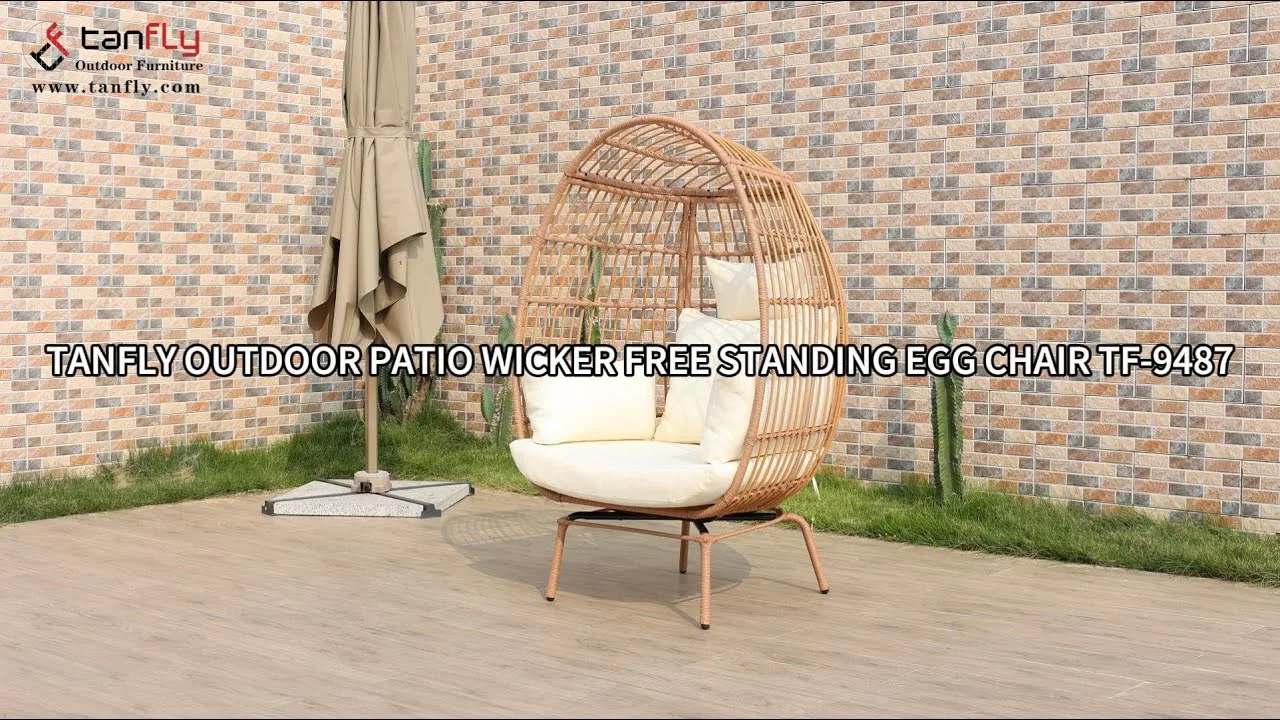 Tanfly Outdoor Patio Wicker Free Standing Egg Chair TF-9487