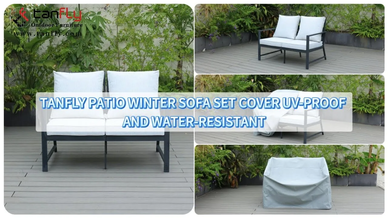 Funda para sofá de invierno Tanfly para patio, resistente al agua y a los rayos UV