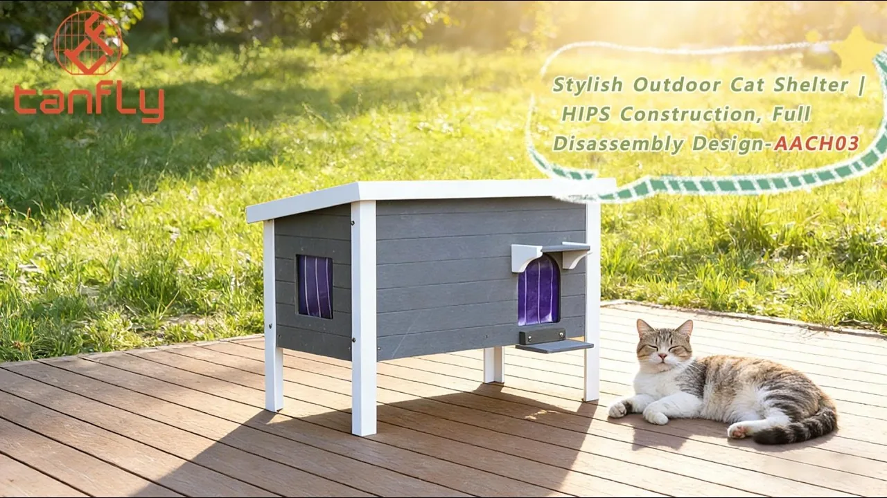 スタイリッシュな屋外用猫シェルター、HIPS構造、完全分解設計 AACH03
