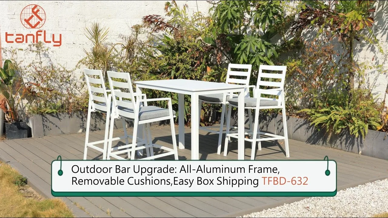 Upgrade voor buitenbar: volledig aluminium frame, afneembare kussens, eenvoudige verzending in doos TFBD-632