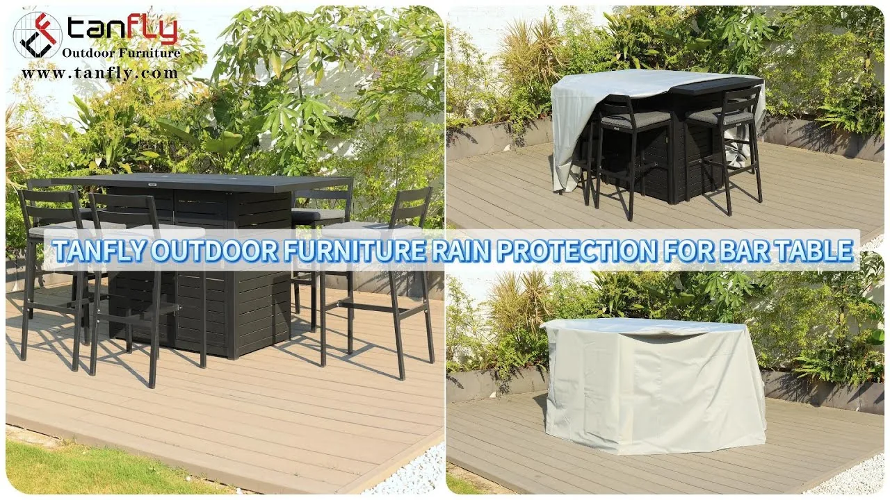 Muebles de exterior Tanfly, protección contra la lluvia para mesa de bar