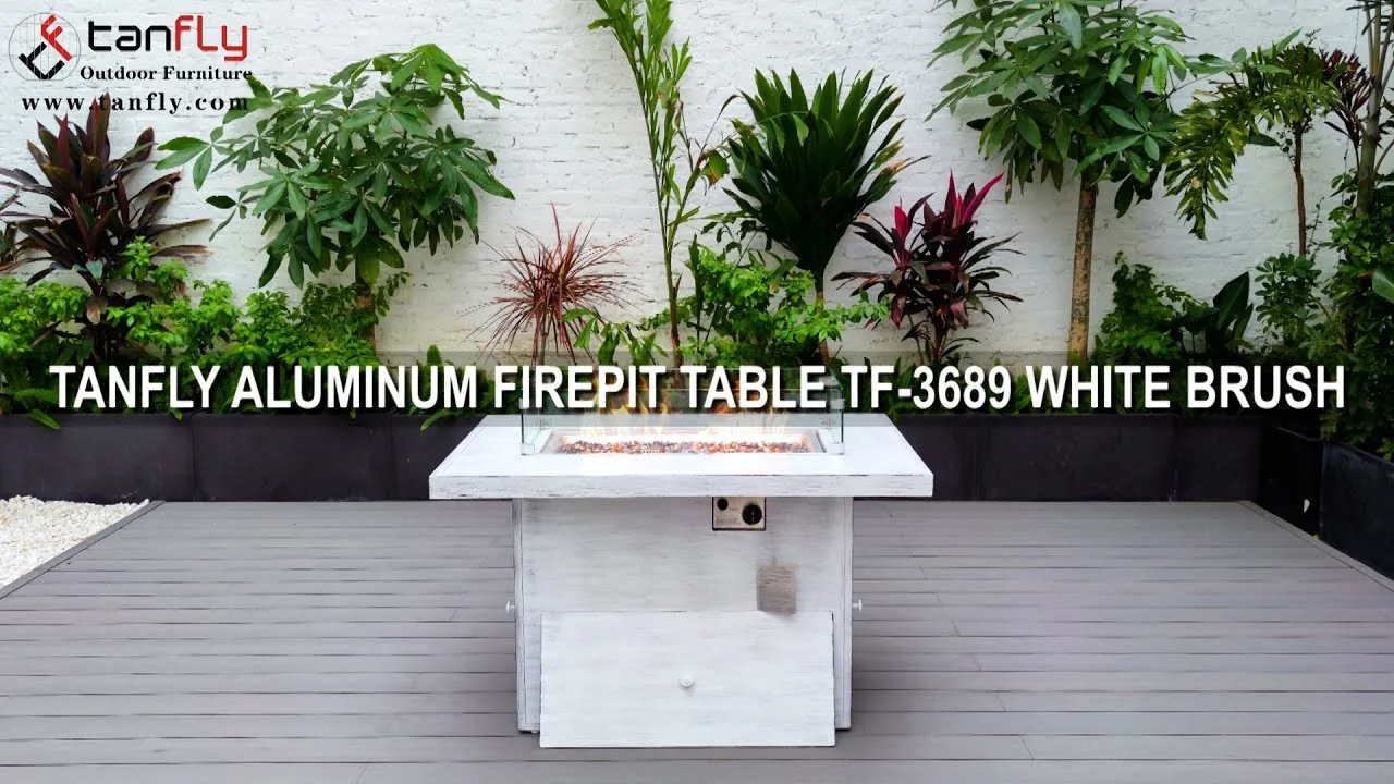 TANFLY 鋁製火盆桌 TF-3689 白色刷子