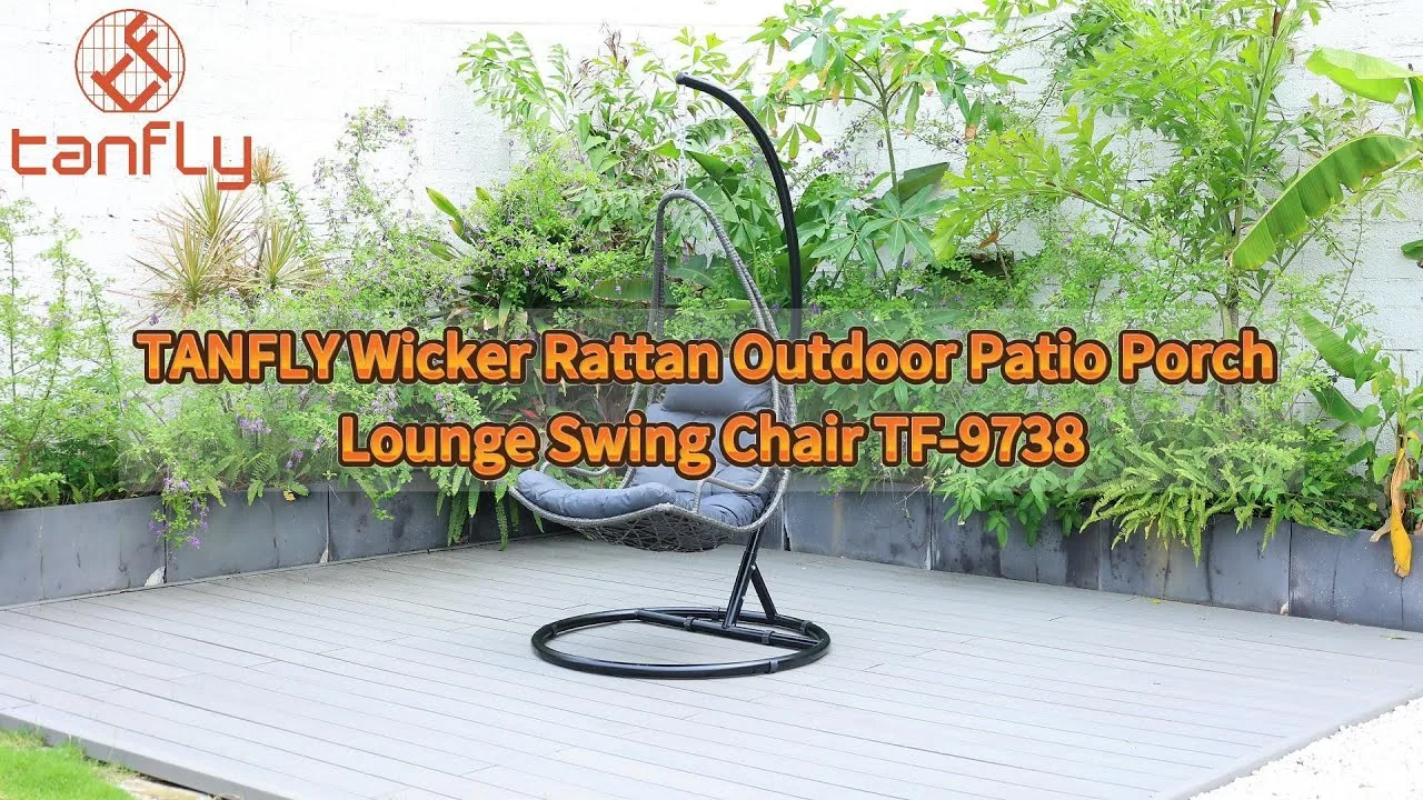 Tanfly Wicker Rattan Outdoor Patio Porch Lounge Swing Chair TF-9738
