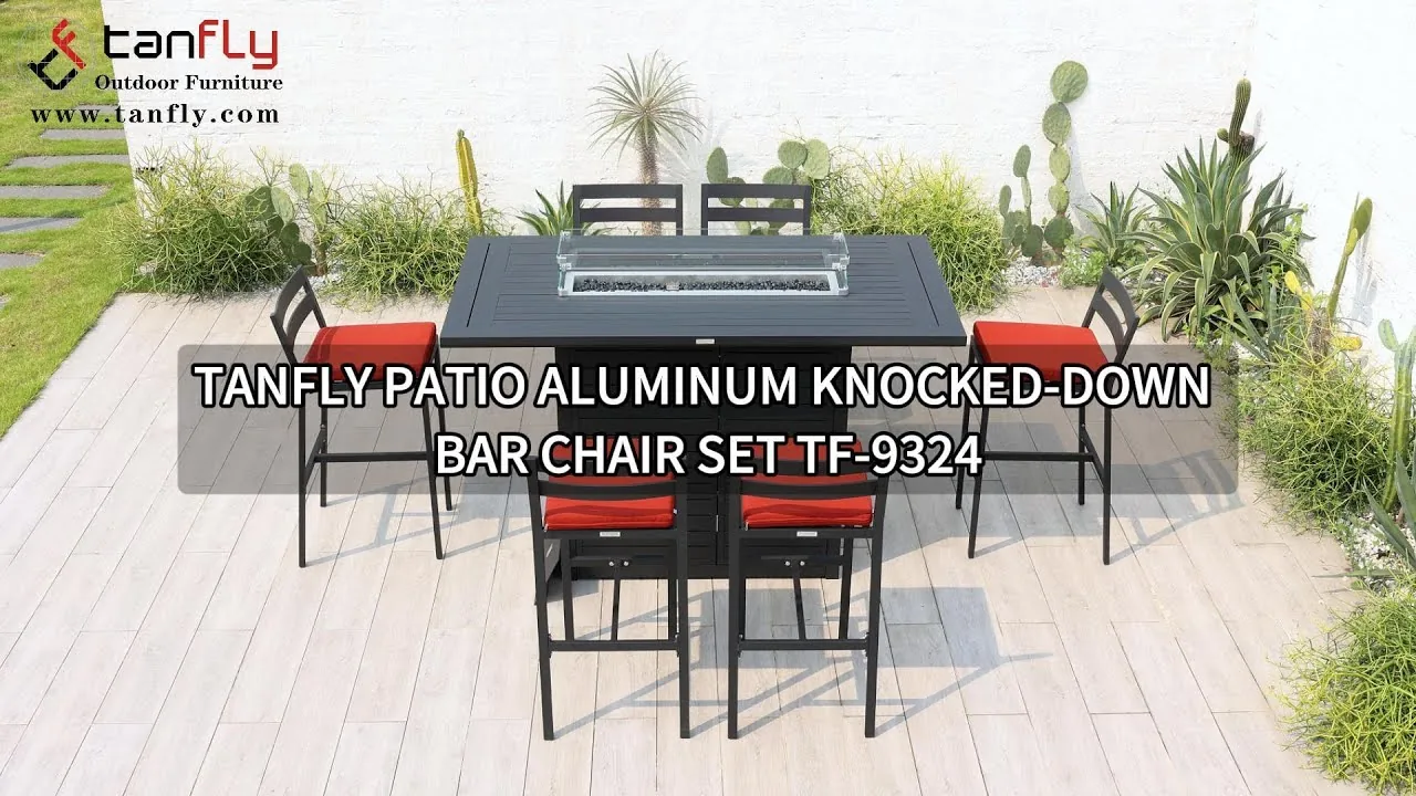 Tanfly Patio Aluminium Knocked-Down Bar Stoel Set TF-9324